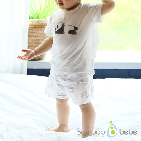 솔솔 팬더 반팔 내의 세트 <br /> Mild Bamboo Solsol Panda Short-sleeves Underwear Set