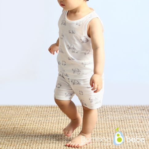 솔솔 팬더 민소매 내의 세트 <br /> Mild Bamboo Solsol Panda Sleeveless Underwear Set