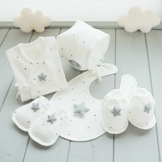 오가닉 세모와 별 배냇저고리 만들기 5종세트 <br /> Organic Triangle and Star Swaddling Cothes 5pcs DIY Kit