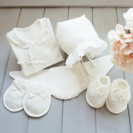 오가닉 레이스 배냇저고리만들기 5종세트 <br /> Organic Lace Swaddling Clothes 5pcs DIY Kit