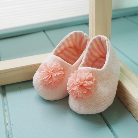 오가닉 쉬폰 플라워 아기신발 만들기 <br /> Organic Chiffon Flower Baby Shoes DIY Kit